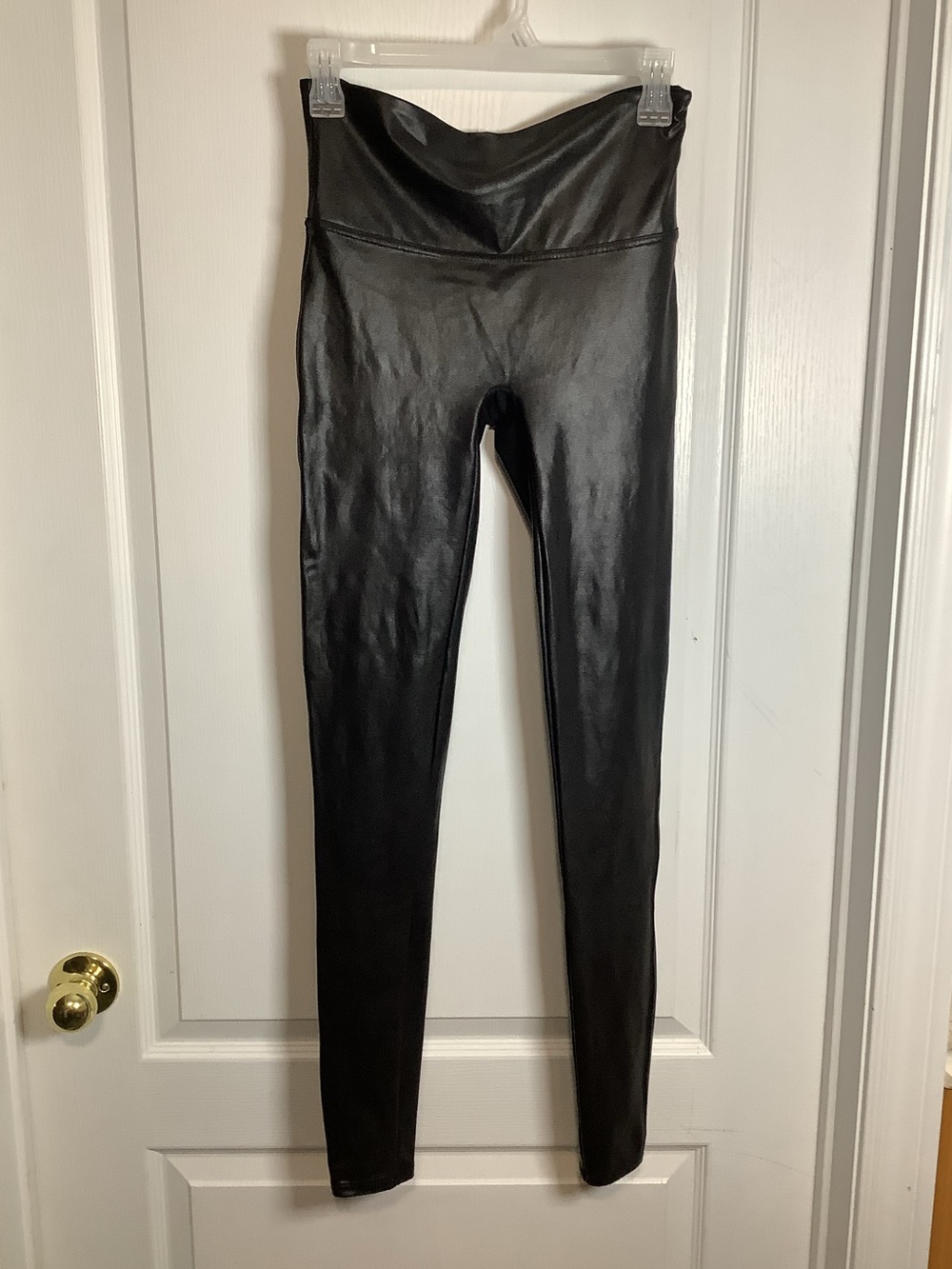 Spanx Black Faux Leather Tall Leggings